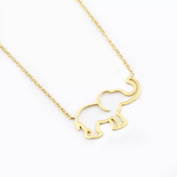 Gold Elephant Necklace - Picture 2 of 3